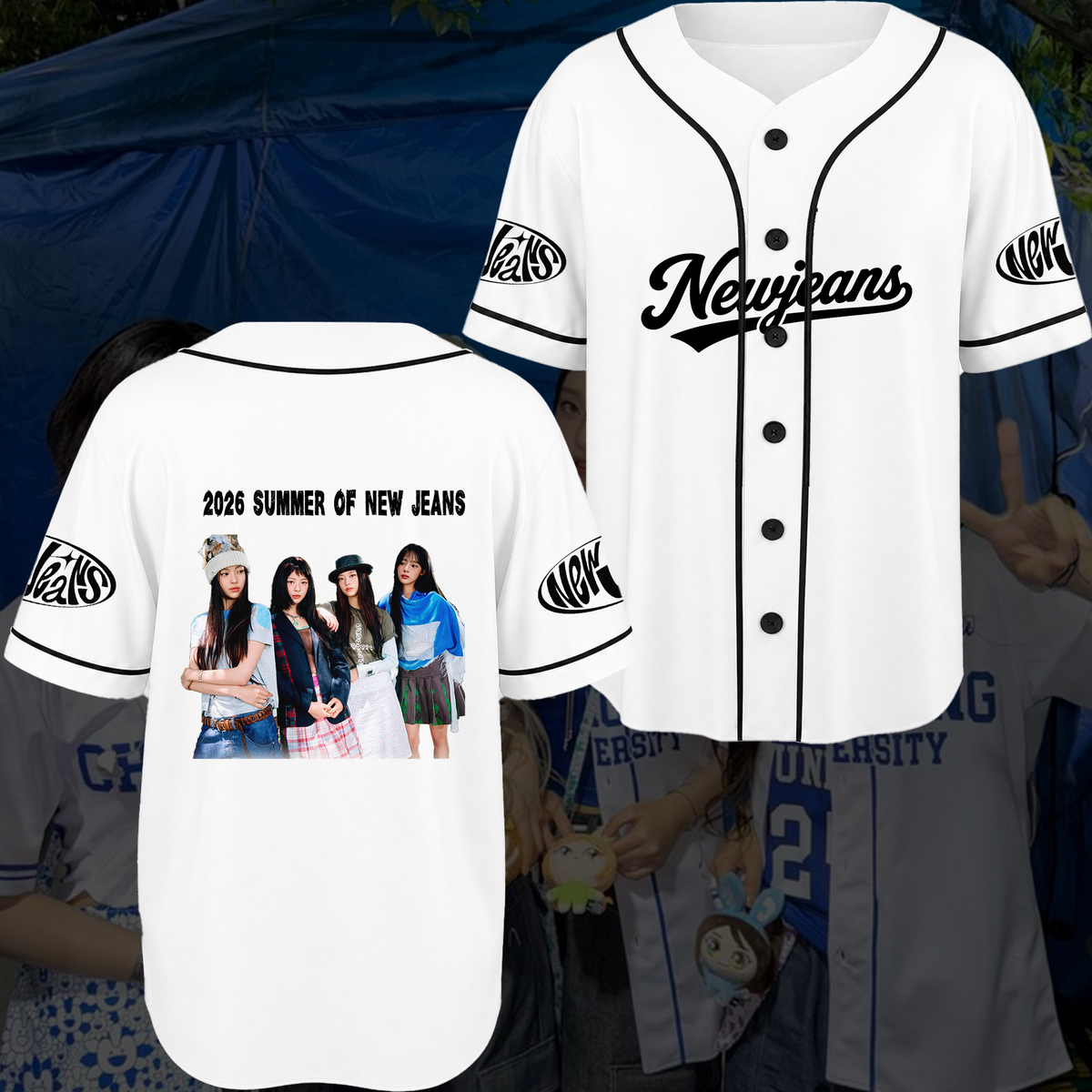 NewJeans Sommer 2026 Konzert-Merch Lässige Streetwear Baseballtrikot Fan-Geschenke