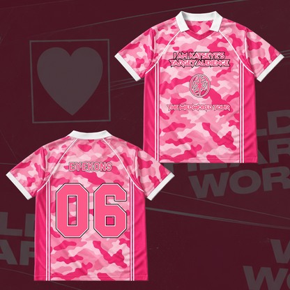 Katseye The Wildworld Tour Baseballshirt mit Flügel-Ausschnitt in Pink Camo Geschenk für Fans