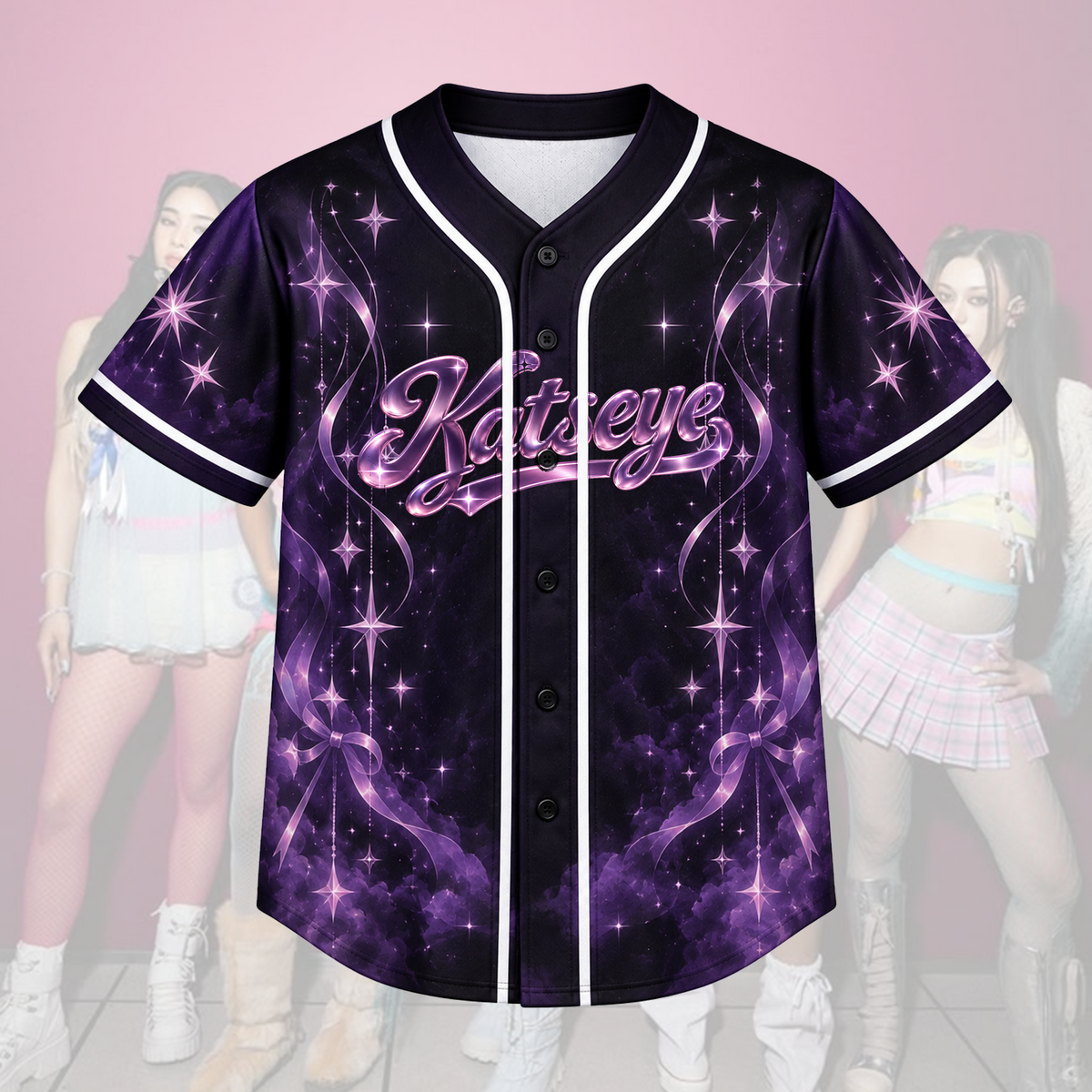 Feral The Wildworld Tour Katseye Y2K Pink Pop Baseballtrikot Geschenk für Fans