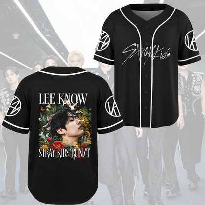 Marvelous Bang Chan Stray Kids Baseball-Trikot Run It K-Pop Geschenk für Fans