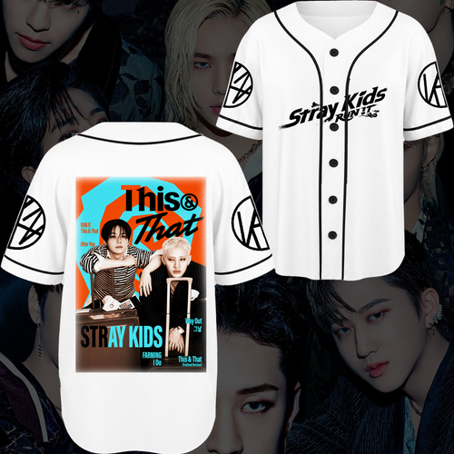 Stray Kids Baseball-Trikot „Run It“-Tour Weiß Varsity Fan-Geschenke