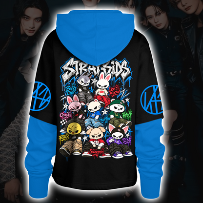 Stray Kids Run It Tour SKZOO Shortstop Hoodie K-Pop Konzert-Outfit Geschenk