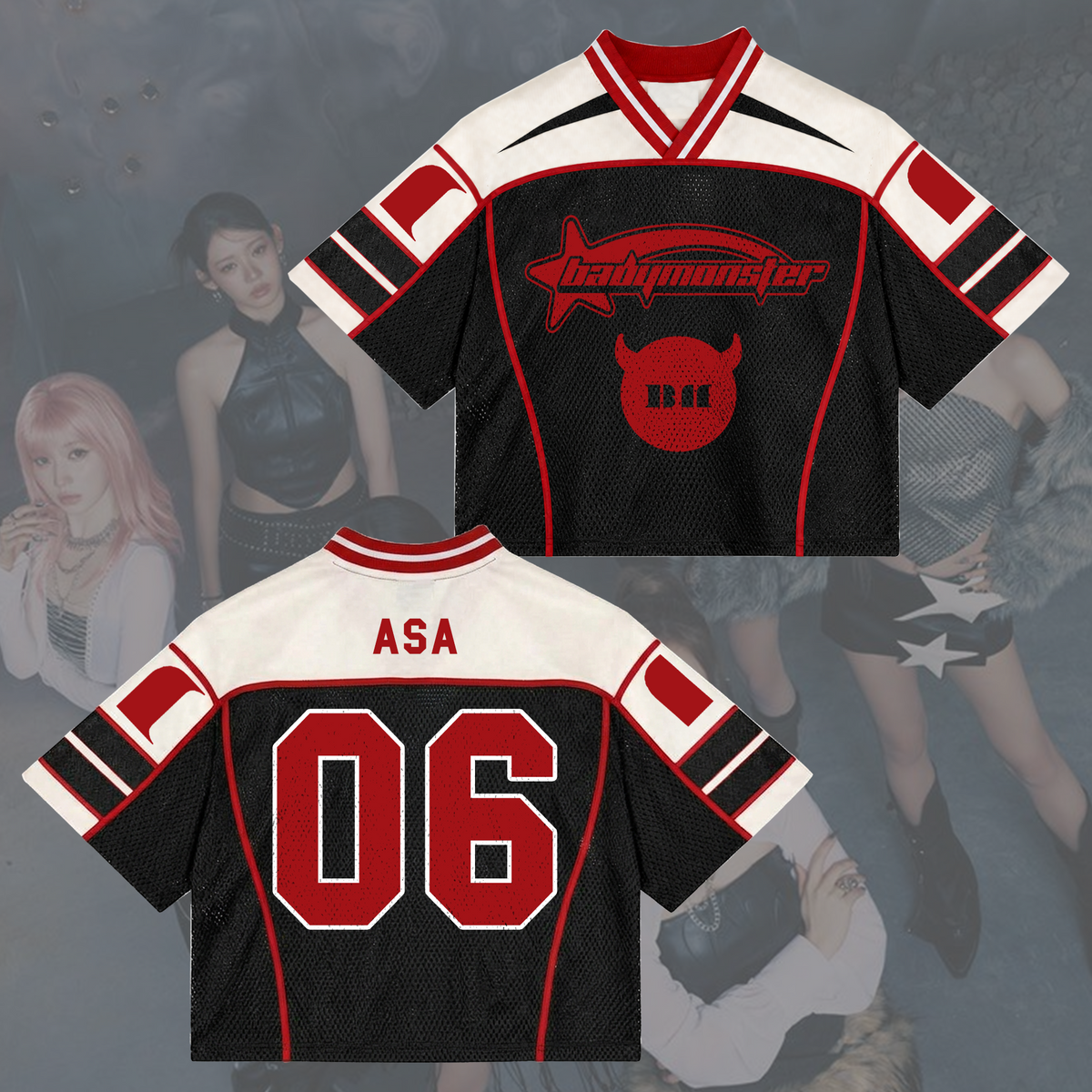 Powerful Choom World Tour Babymonster Sportliches Mesh-Jersey Fanartikel
