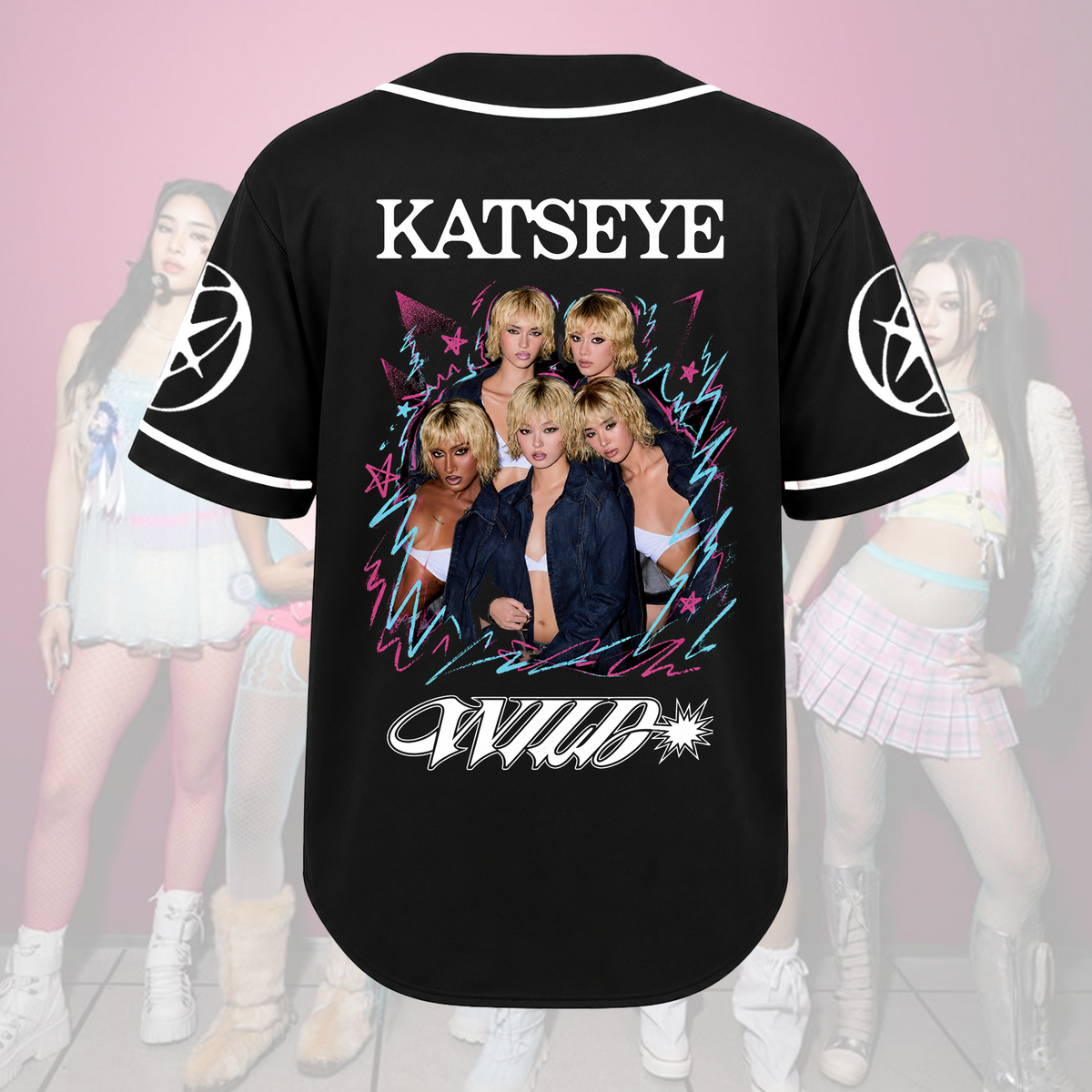 Fettes KATSEYE The Wildworld Tour Baseballtrikot Geschenk für Fans
