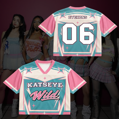 Pastel KATSEYE The Wildworld Tour Mixed-Mesh-Trikot, cooles Geschenk für Fans