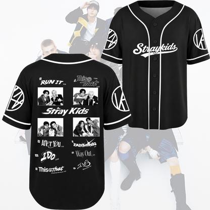 Stray Kids THIS & THAT Komplette Tracklist Baseball-Trikot Unisex Konzert-Outfit Geschenk für Fans