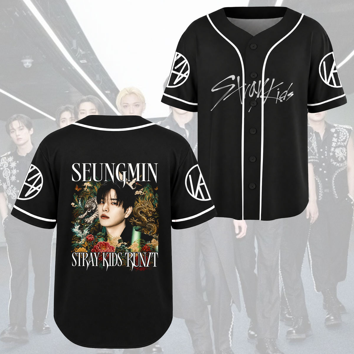 Marvelous Bang Chan Stray Kids Baseball-Trikot Run It K-Pop Geschenk für Fans