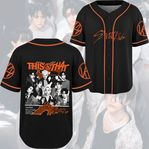 Stray Kids Album Tracklist Baseball-Jersey Orange Streetwear-Outfit Geschenk für Stay