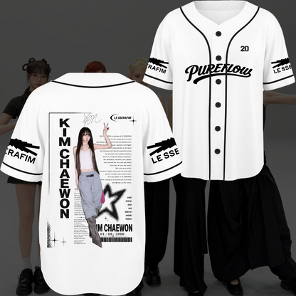 Le Sserafim Chronicles Pureflow World Tour Baseball-Trikot Geschenk für Fans