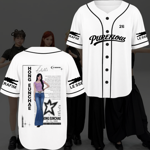Le Sserafim Chronicles Pureflow World Tour Baseball-Trikot Geschenk für Fans