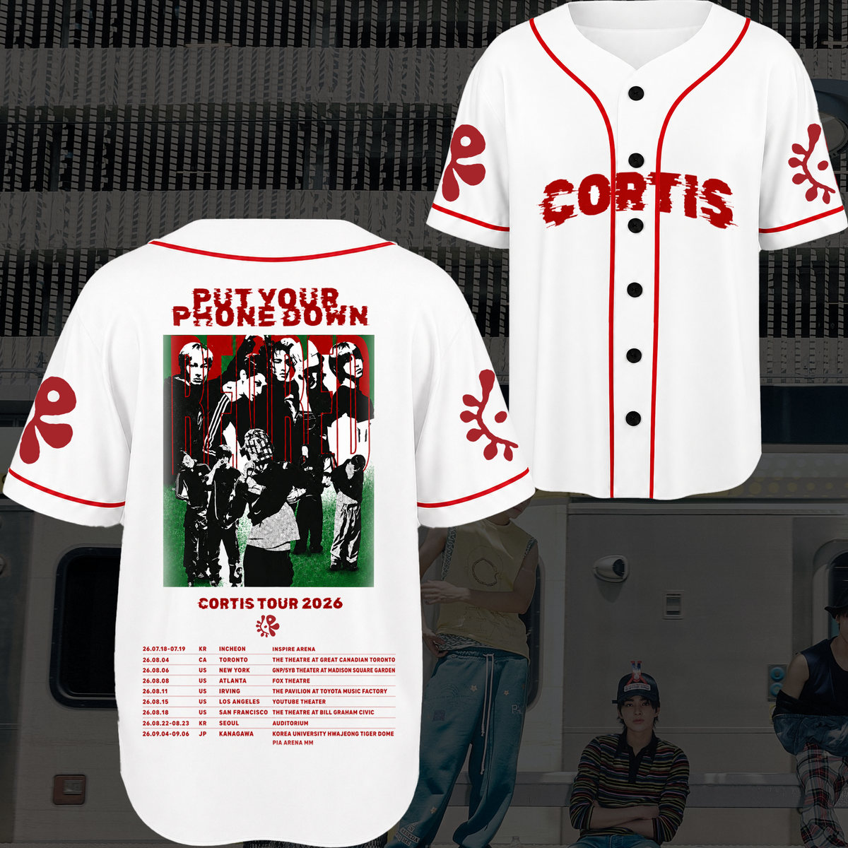 Put Your Phone Down Cortis Tour Greengreen Album Baseballtrikot
