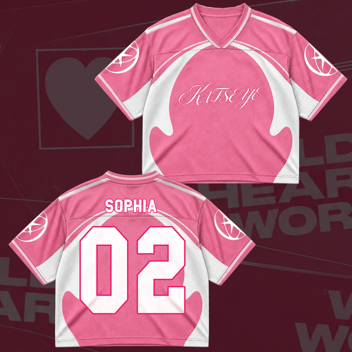 Katseye Pastellrosa The Wildworld Tour Mixed Mesh Trikot Fanmerch