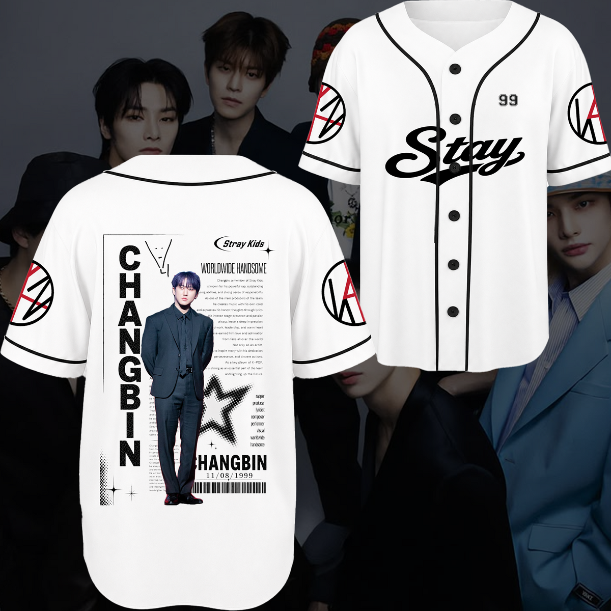 Stray Kids Stay Chronicles Baseballtrikot Geschenk für Fans