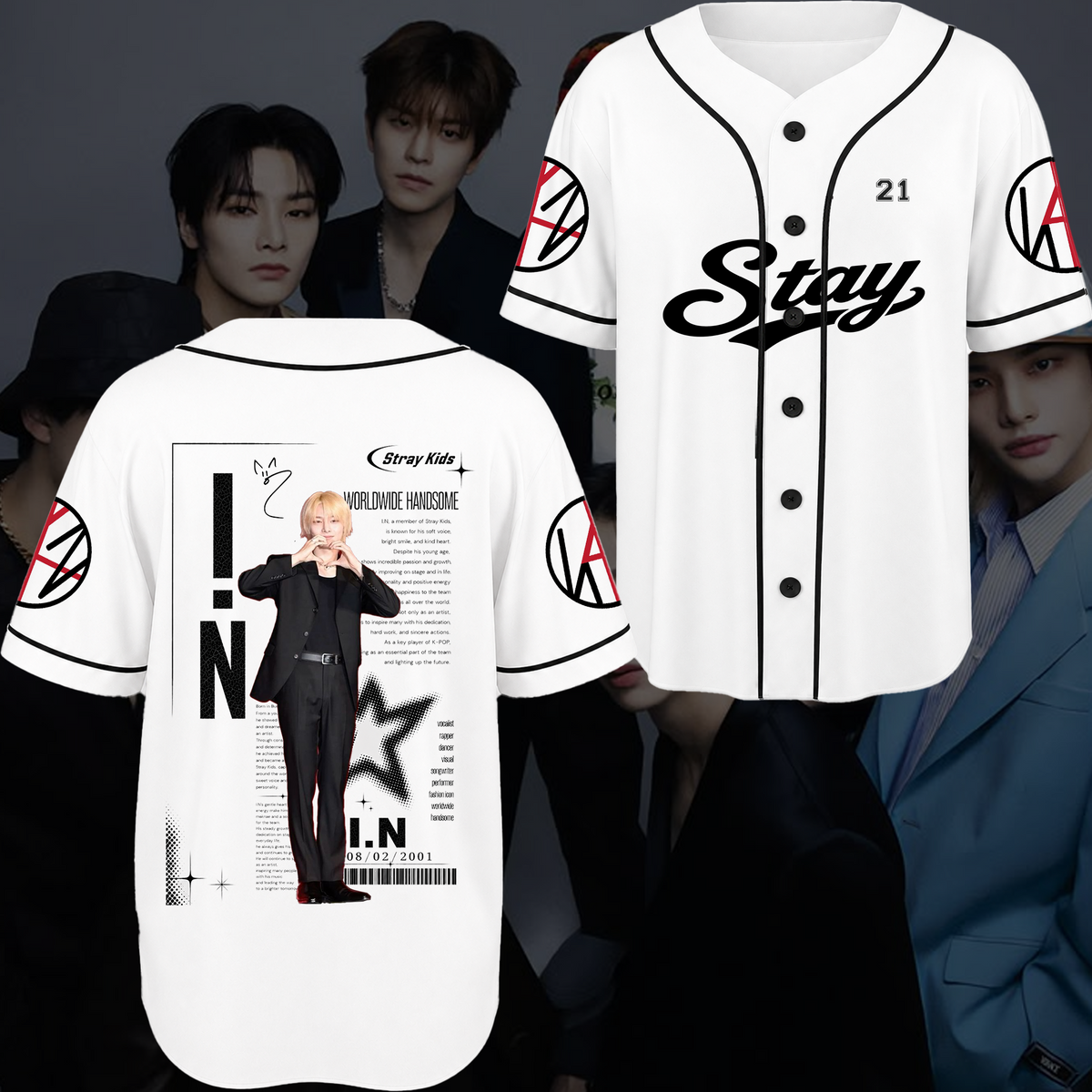 Stray Kids Stay Chronicles Baseballtrikot Geschenk für Fans