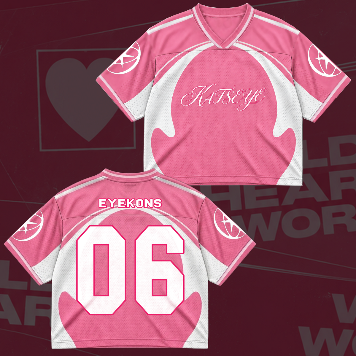 Katseye Pastellrosa The Wildworld Tour Mixed Mesh Trikot Fanmerch