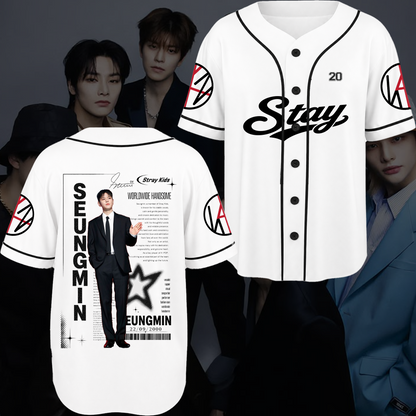 Stray Kids Stay Chronicles Baseballtrikot Geschenk für Fans