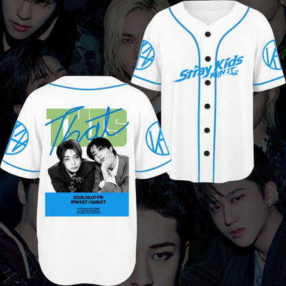 Stray Kids Baseball-Trikot „Run It“-Tour Weiß Varsity Fan-Geschenke