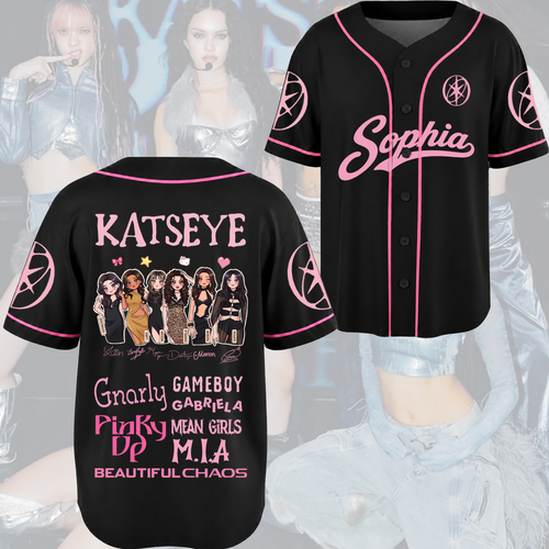 Pinky Katseye The Wildworld Tour Baseballtrikot Fan-Edition