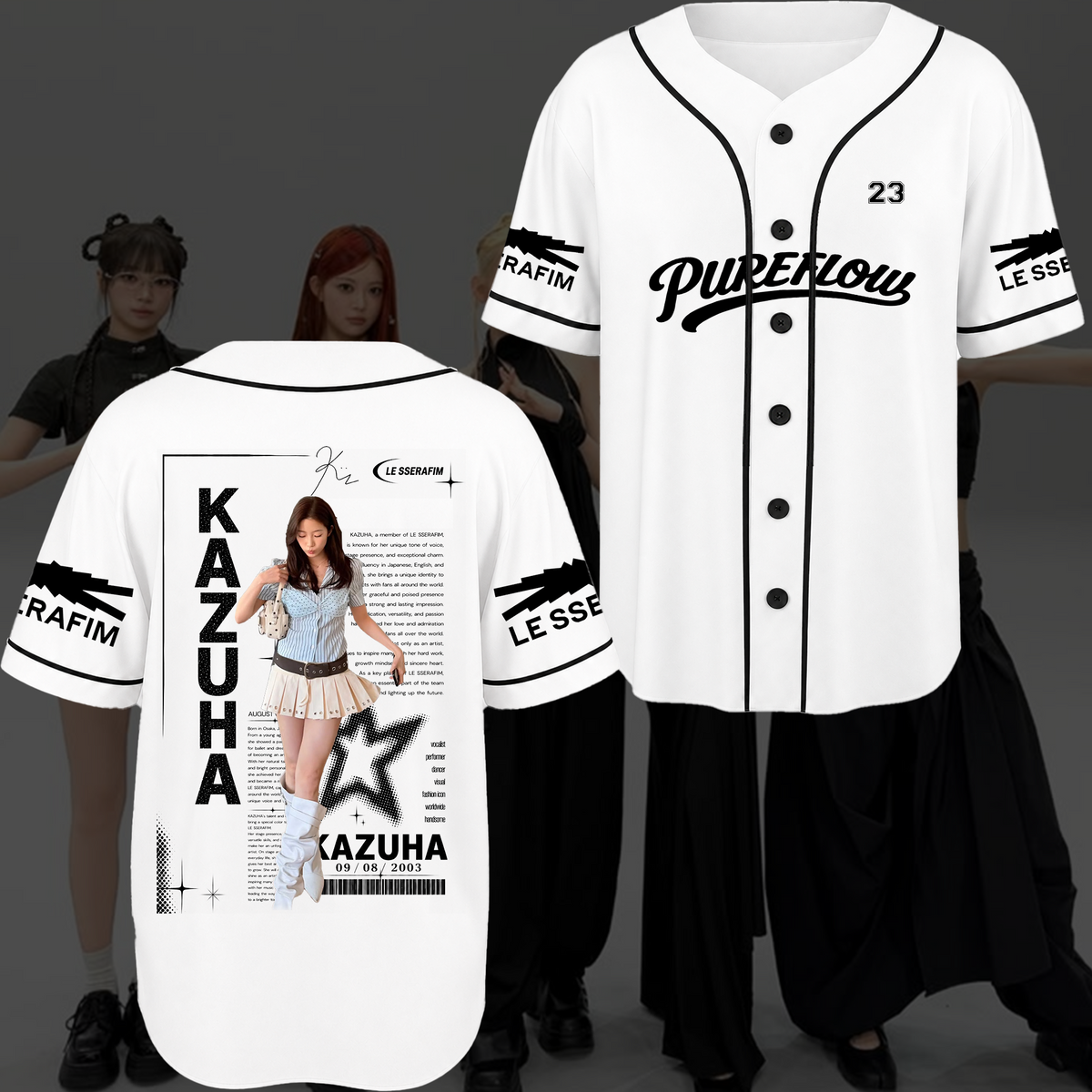 Le Sserafim Chronicles Pureflow World Tour Baseball-Trikot Geschenk für Fans