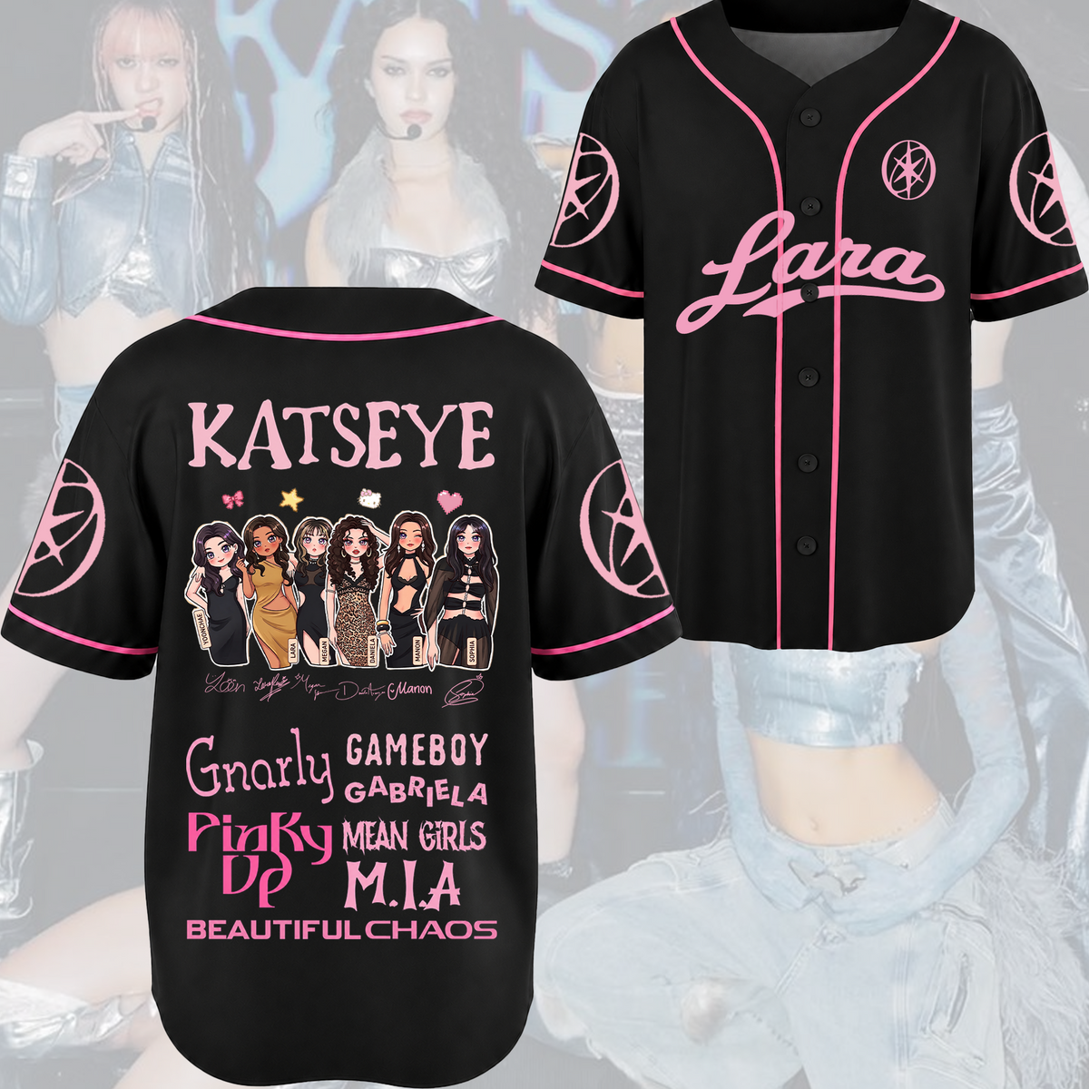 Pinky Katseye The Wildworld Tour Baseballtrikot Fan-Edition