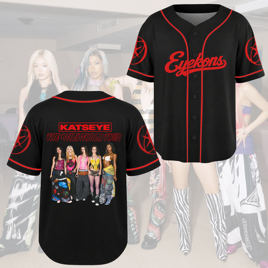 KATSEYE The Wildworld Tour Retro Streetwear Baseballtrikot Geschenk für Fans