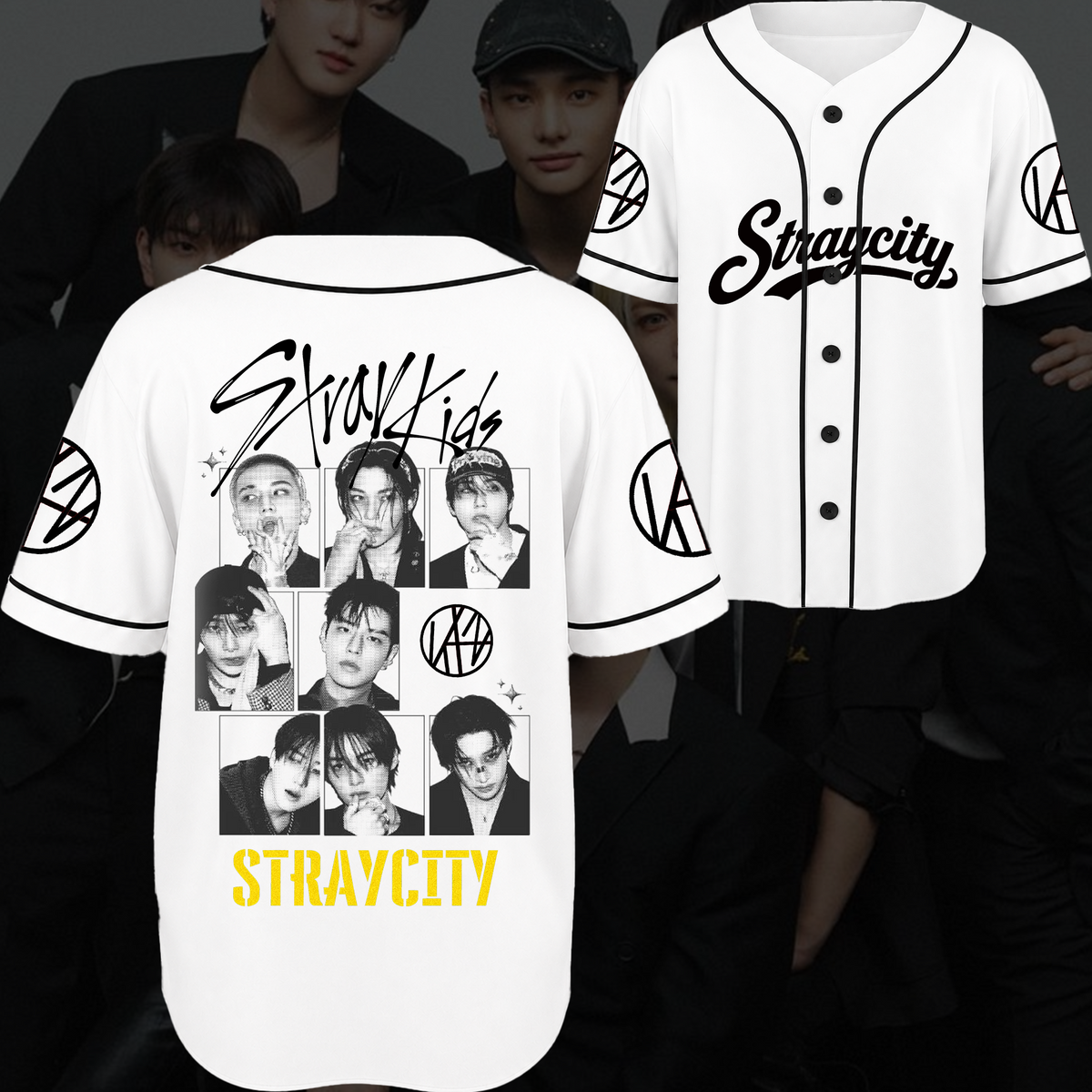Sunny Grid Straycity Stray Kids Konzert-Baseballtrikot