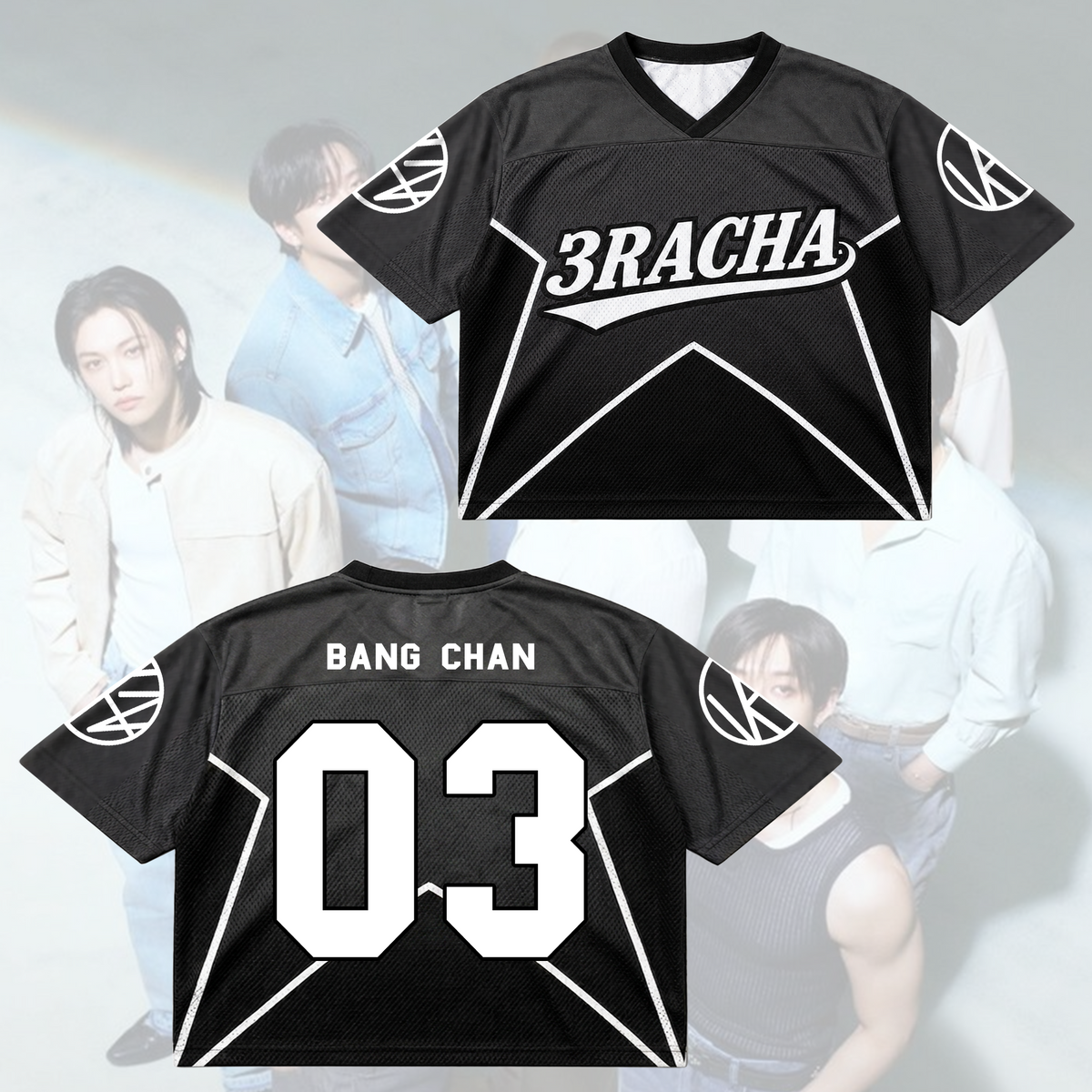 Stray Kids 3RACHA Fußballtrikot SKZ Welttournee Konzert-Outfit Geschenk für Fans