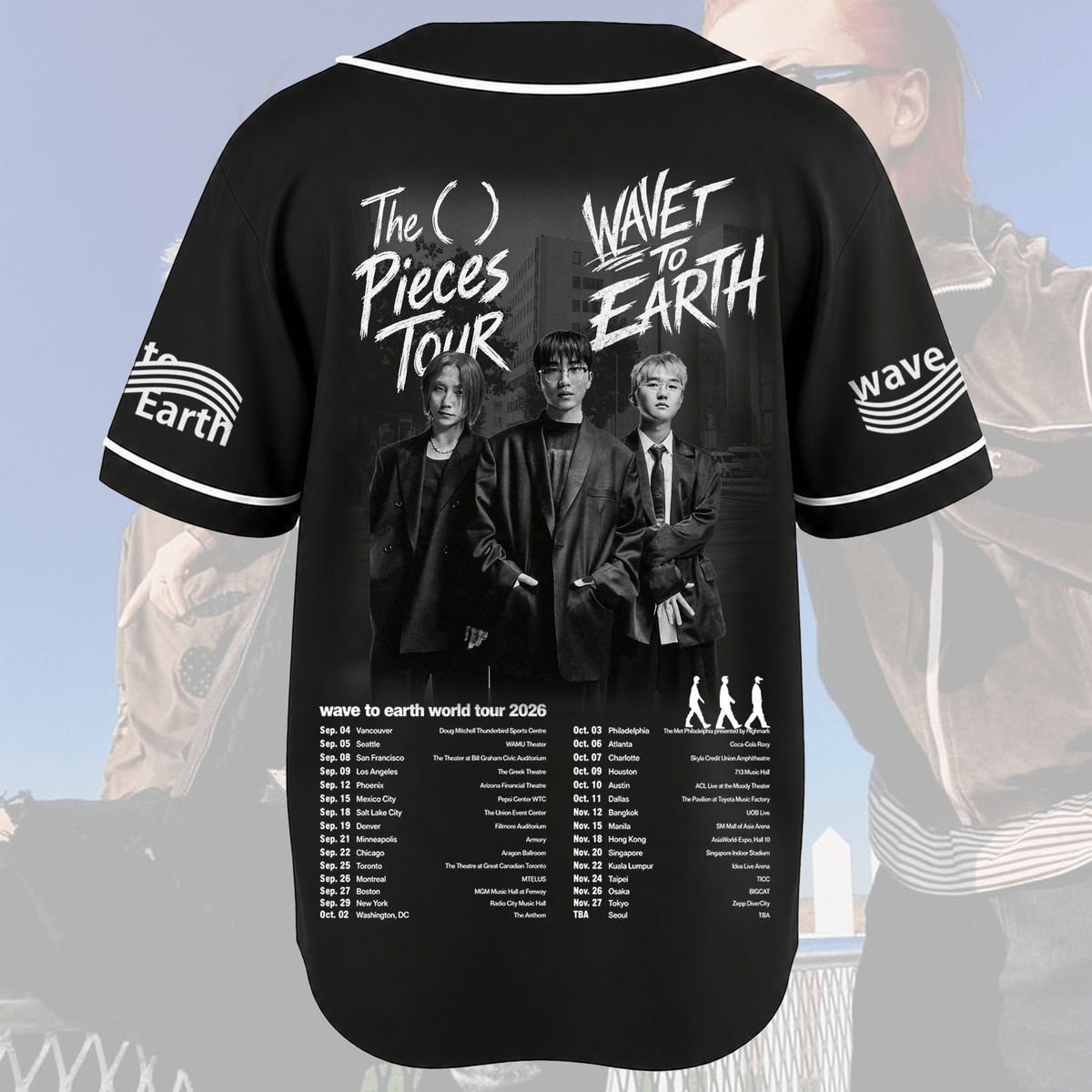 Wave To Earth The Pieces Tour Baseballtrikot Fan-Edition