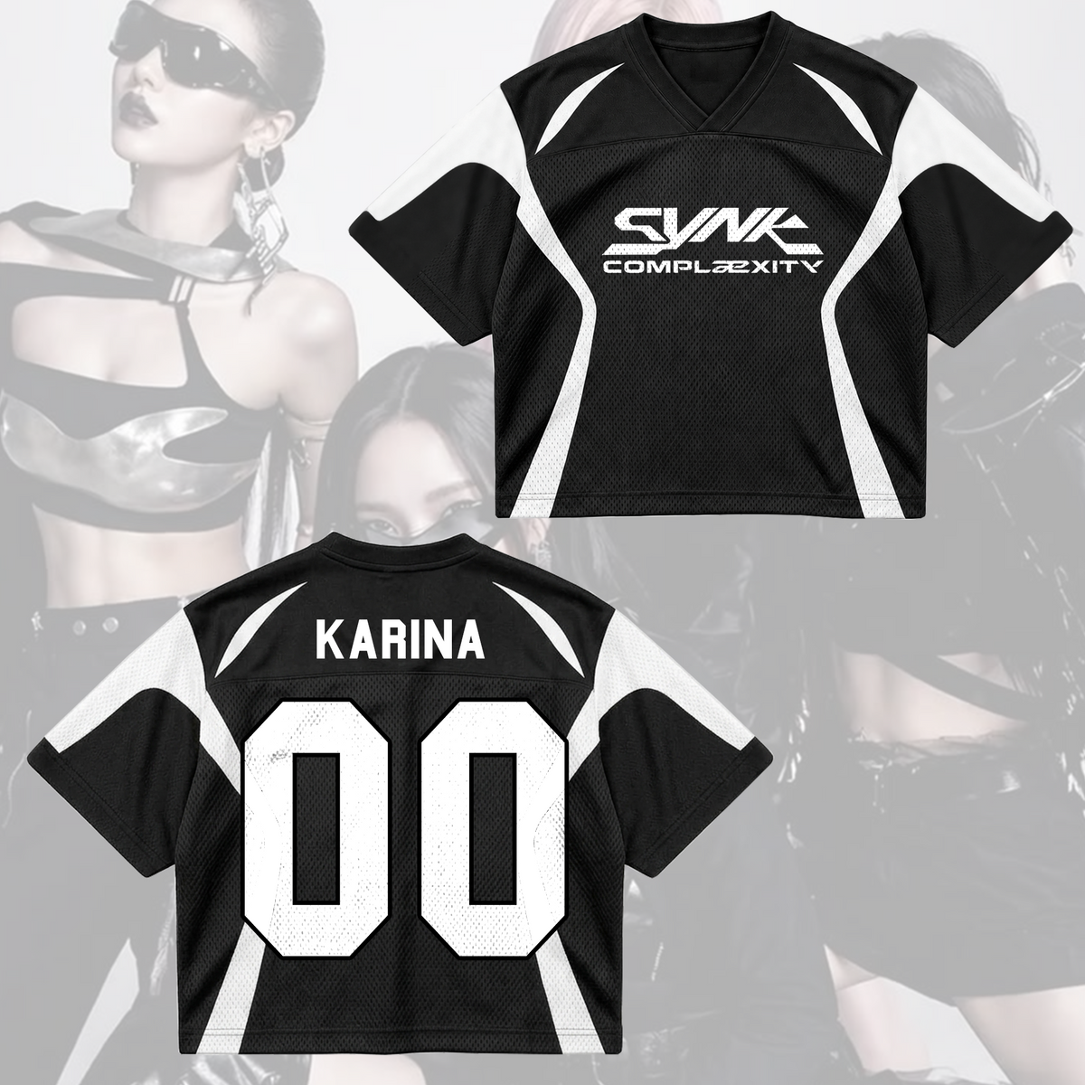 Aespa Synk Complexity Tour futuristisches Cyberpunk-Mix-Mesh-Trikot Geschenk für Fans