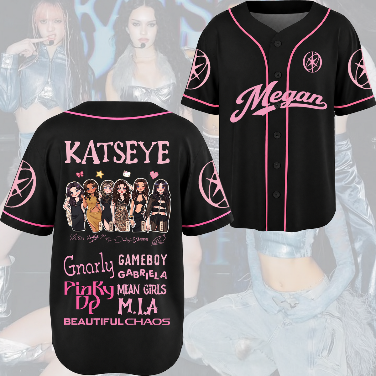 Pinky Katseye The Wildworld Tour Baseballtrikot Fan-Edition