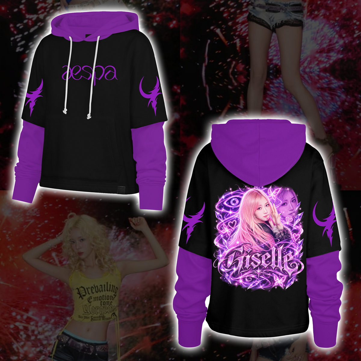 Aespa SYNK Complexity Tour Fairy Style Shortstop Hoodie Geschenk für Fans