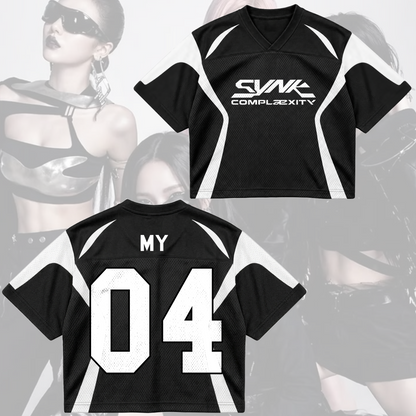 Aespa Synk Complexity Tour futuristisches Cyberpunk-Mix-Mesh-Trikot Geschenk für Fans