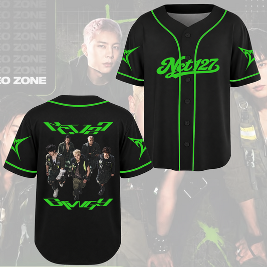 NCT 127 Blingy Album  Grunge Minimalist Baseball Jersey Gift For Fans