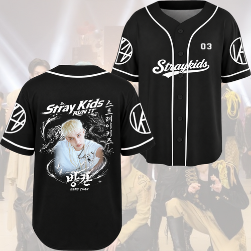 Stray Kids Run It World Tour Rebel Orient Streetwear Baseballtrikot Geschenk für Fans