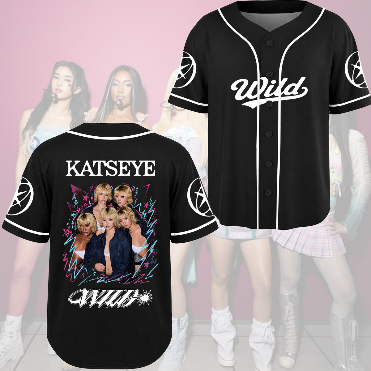 Fettes KATSEYE The Wildworld Tour Baseballtrikot Geschenk für Fans