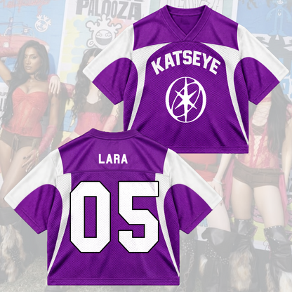 KATSEYE Wild Tour Sporty Purple Mixed Mesh Jersey für EYEKONS