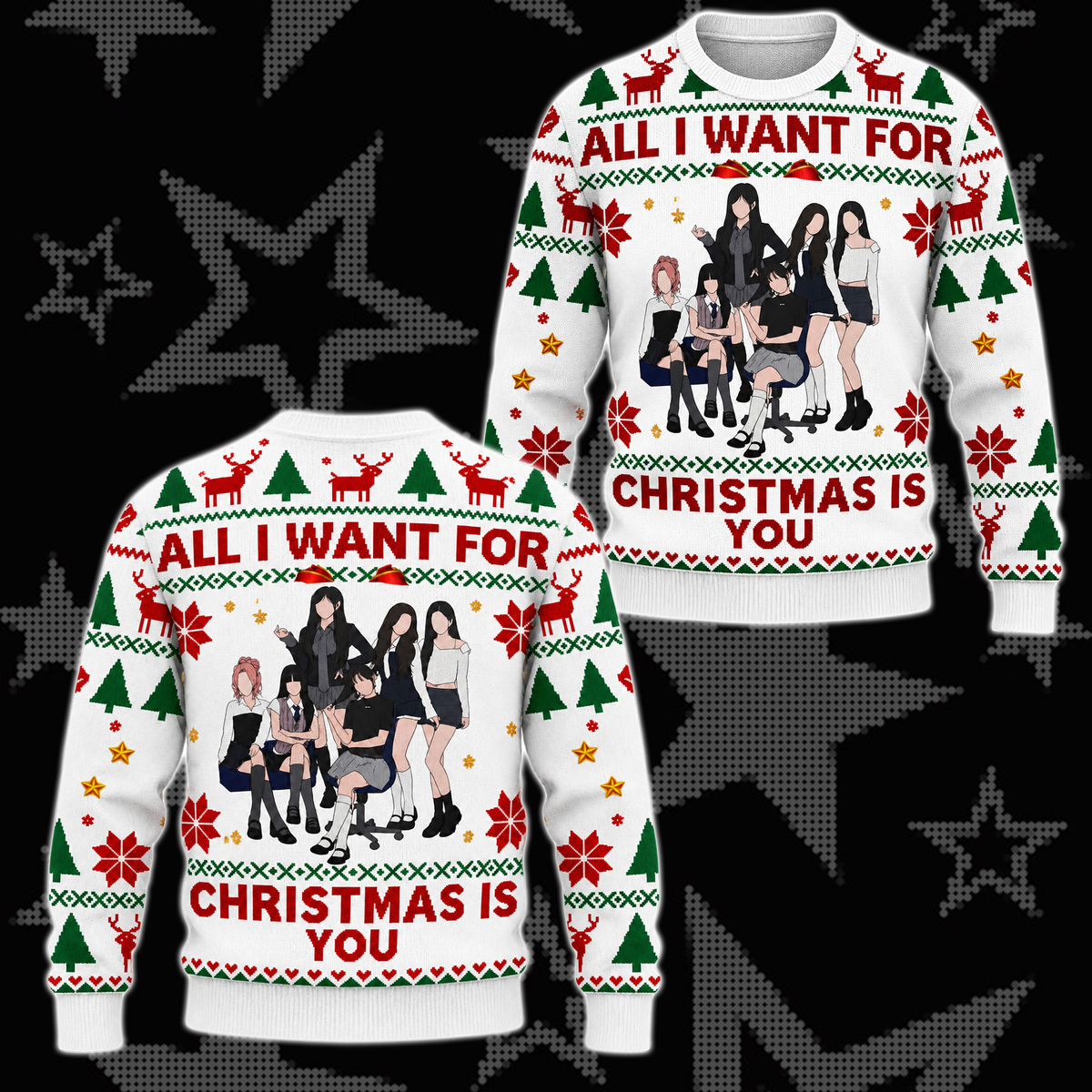 BTS Purple Christmas Ugly Sweater 2026, OT7 Urlaubspullover, Weihnachtsgeschenk für ARMY-Fans