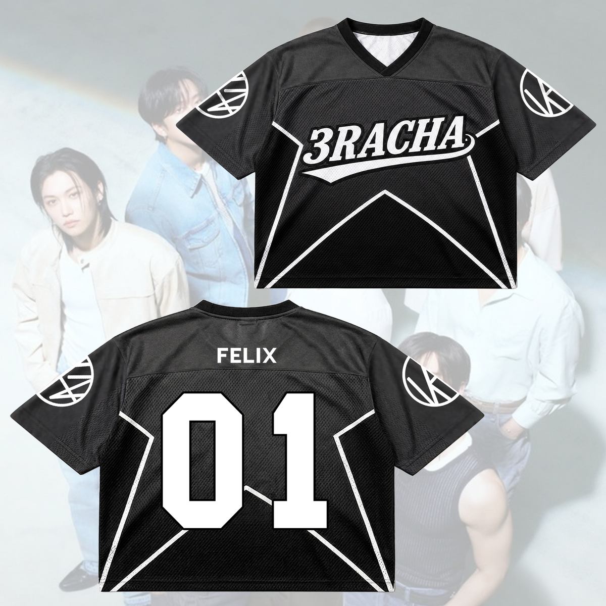 Stray Kids 3RACHA Fußballtrikot SKZ Welttournee Konzert-Outfit Geschenk für Fans