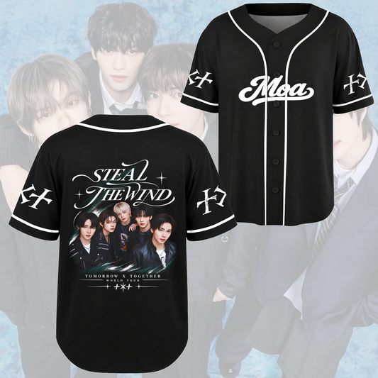 TOMORROW X TOGETHER Steal The Wind Tour Vintage Baseball Jersey For MOA