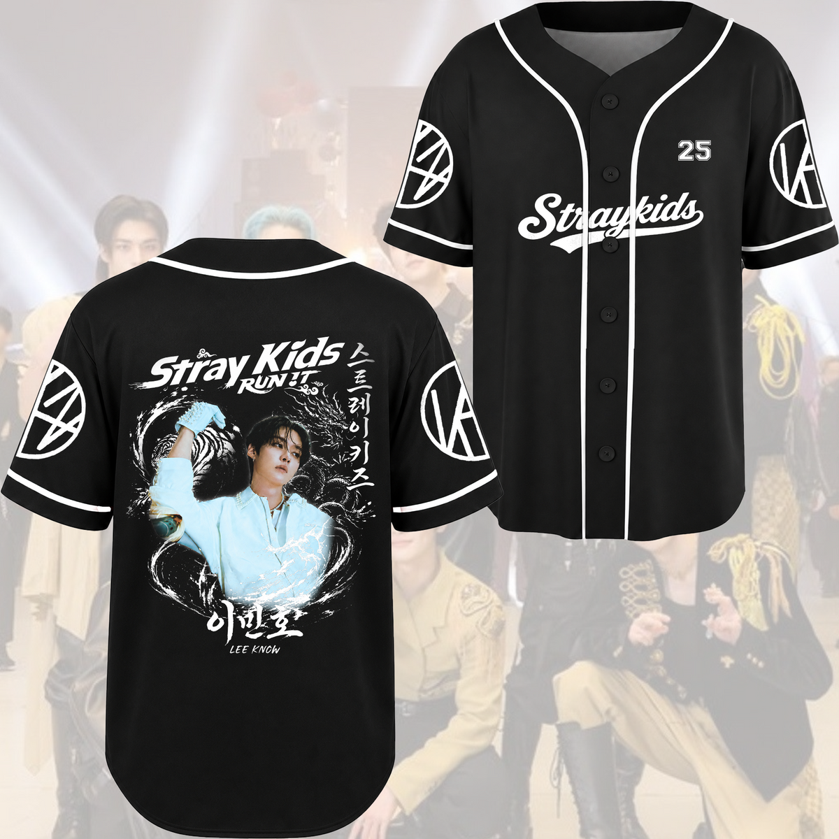 Stray Kids Run It World Tour Rebel Orient Streetwear Baseballtrikot Geschenk für Fans