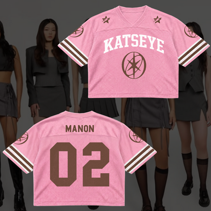 Großartiges KATSEYE Pink Mesh Trikot The Wildworld Tour Geschenk für Fans