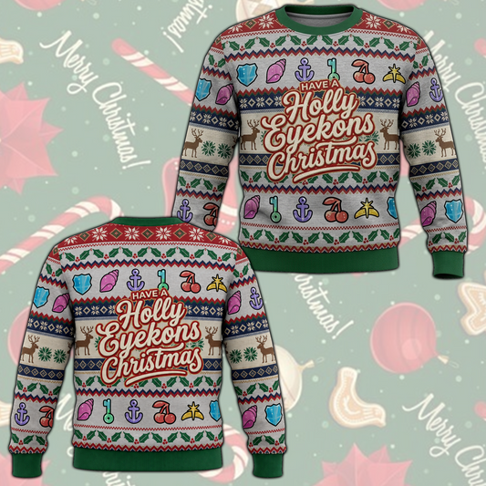Have Eyekons Holly Christmas Ugly Sweater Kat.se.ye Funny Fan Edition