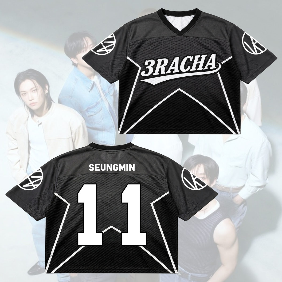 Stray Kids 3RACHA Fußballtrikot SKZ Welttournee Konzert-Outfit Geschenk für Fans