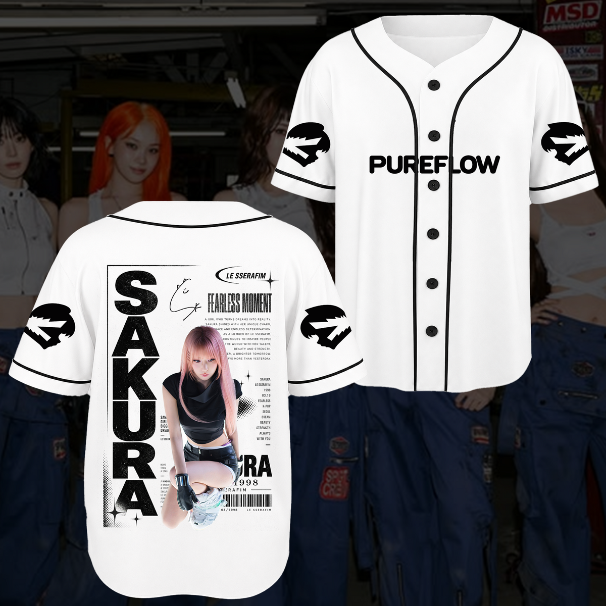 Chronicles LE SSERAFIM Pureflow World Tour Baseball-Trikot Fan-Edition