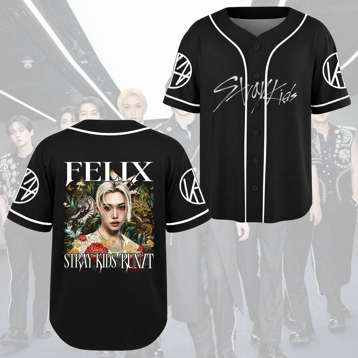 Marvelous Bang Chan Stray Kids Baseball-Trikot Run It K-Pop Geschenk für Fans