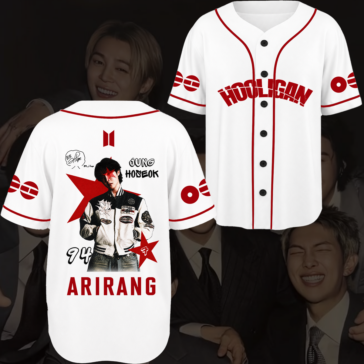 Stylisches BTS Visual Baseball-Trikot Arirang World Tour Merch Geschenk für Fans