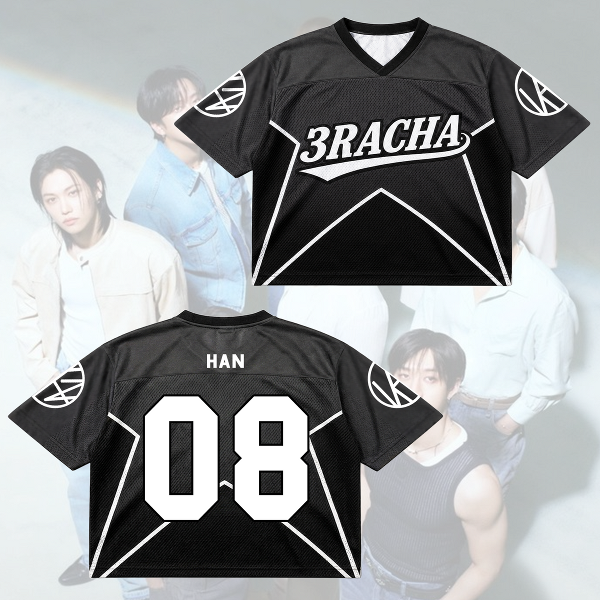 Stray Kids 3RACHA Fußballtrikot SKZ Welttournee Konzert-Outfit Geschenk für Fans