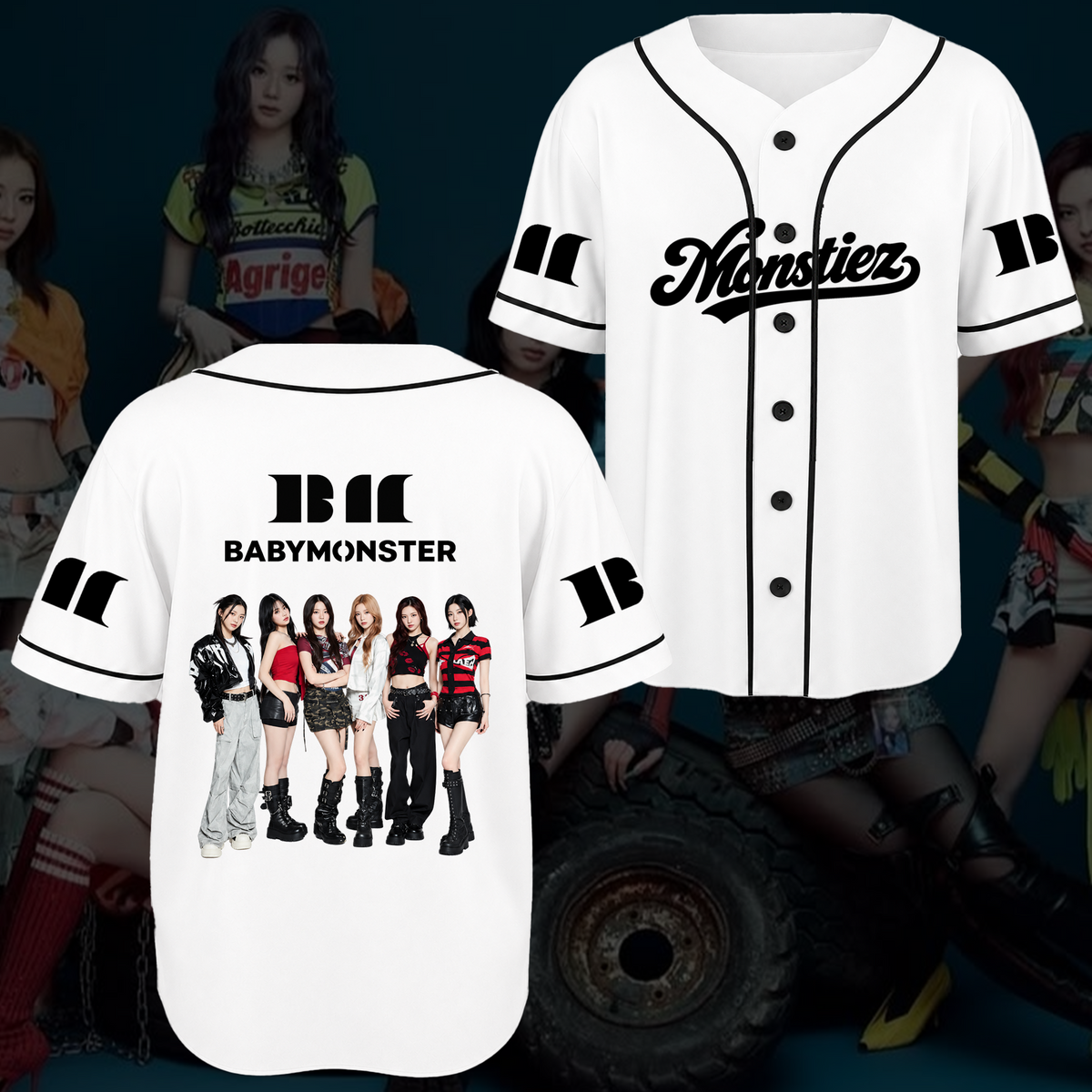 Fesselndes The Choom World Tour Babymonster Baseball-Trikot für Monstiez