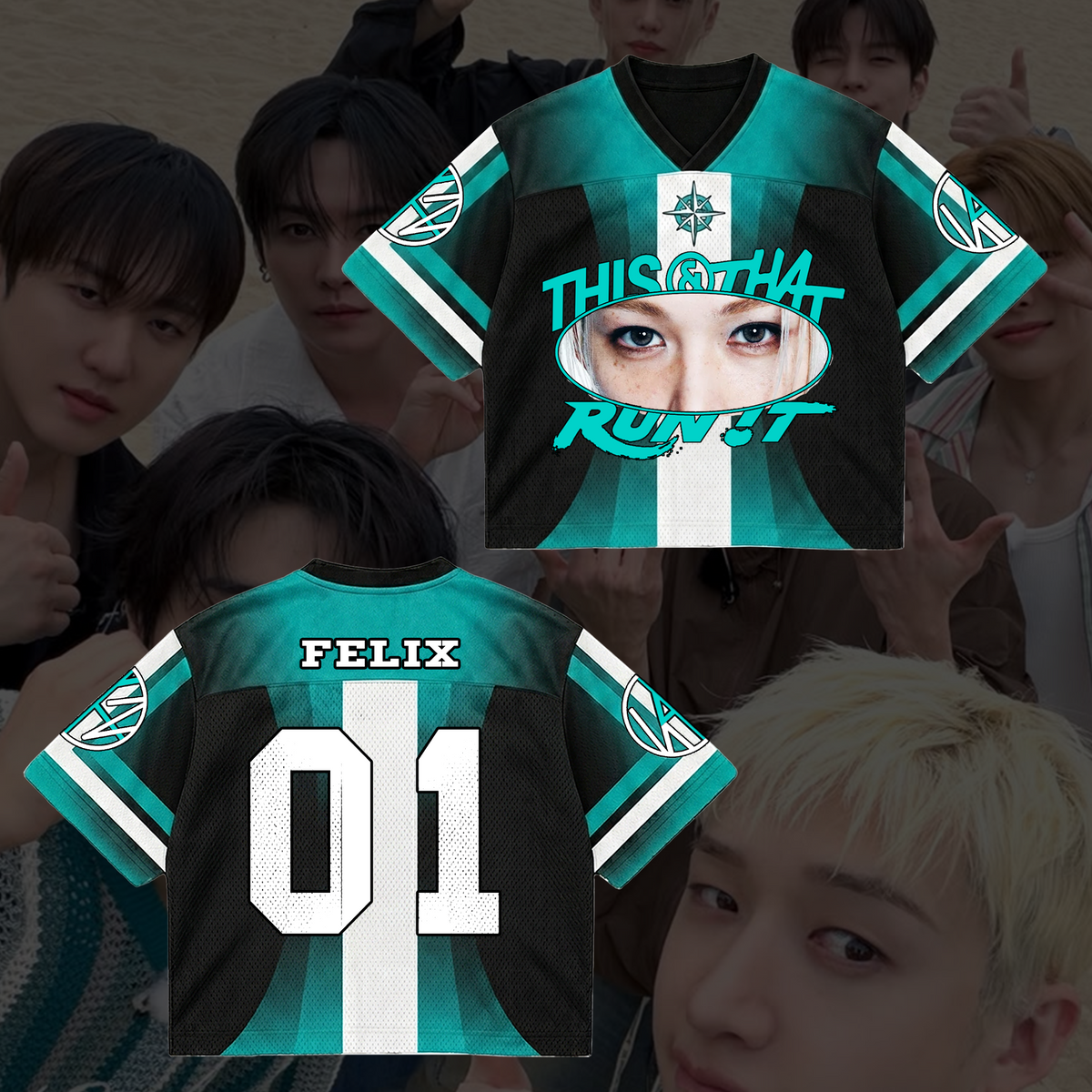Stray Kids Eye This & That Album Mixed Mesh Jersey Geschenke für Stay