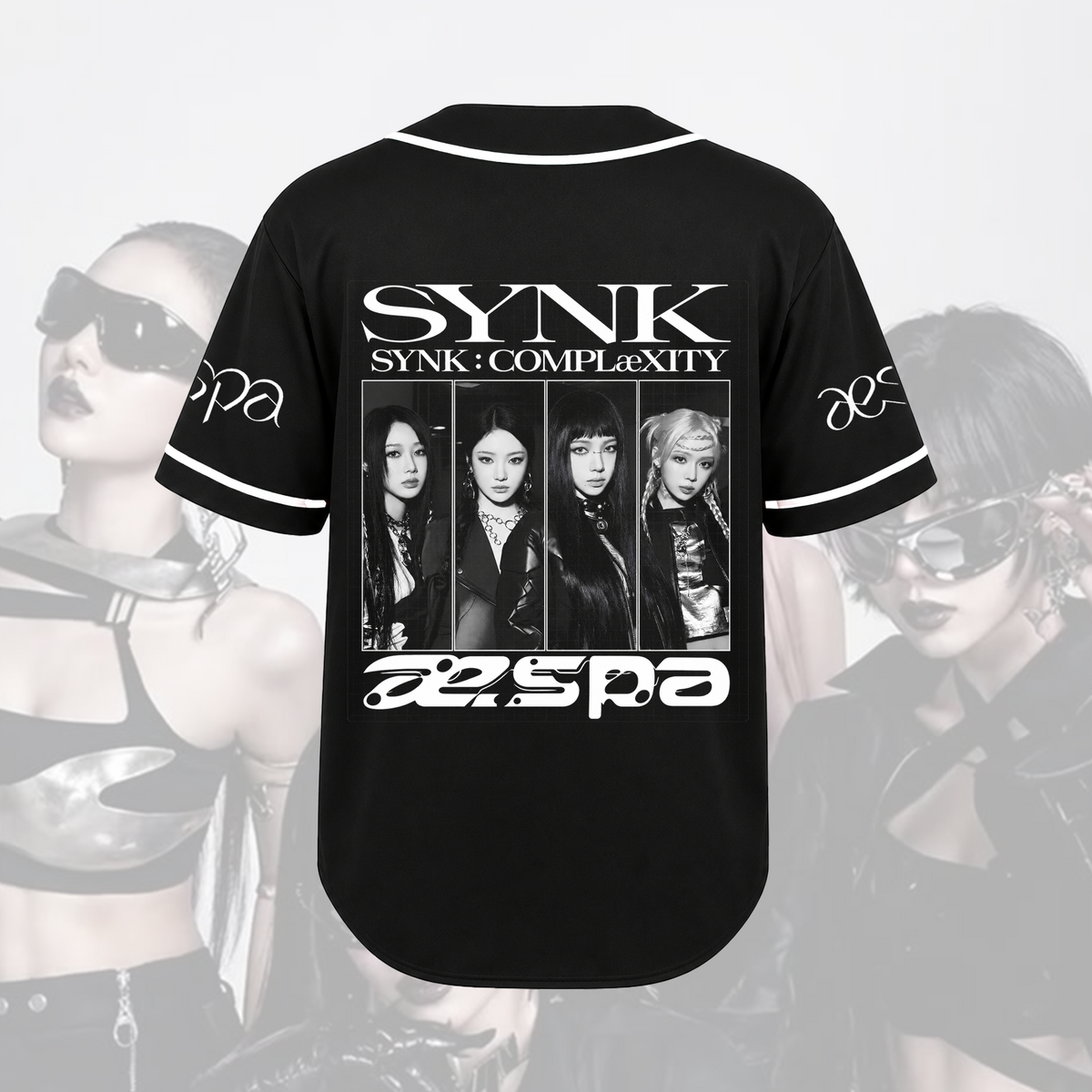Aespa Synk Complexity Welttournee Vintage Bootleg Baseballtrikot Fan-Geschenke